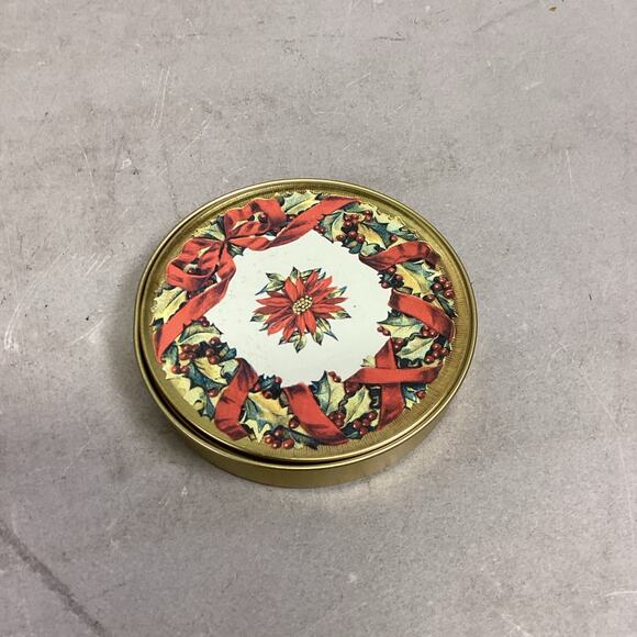 Vintage Metropolitan Museum Of Art Red Floral Coasters In Tin - Picture 7 of 8